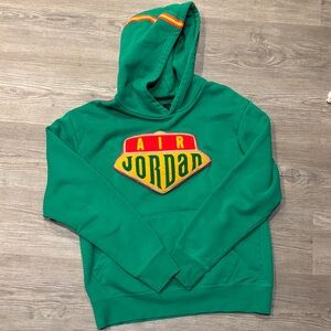 Jordan Emerald Hoodie with Red Logo